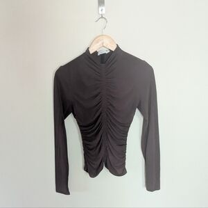 A.L.C. Ansel Ruched Blouse Long Sleeve Jersey